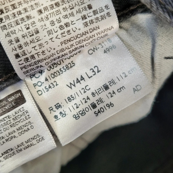 Levi's 501 Straight Leg Button Fly Faded Black Jeans Size Men's 44x32 - Picture 12 of 13